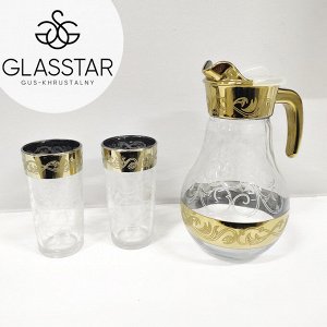 Набор 3 предмета Glasstar "Вдохновение" Кувшин + 2 стакана