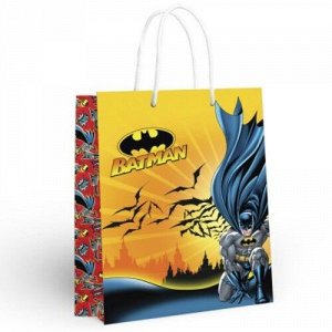 Пакет подарочный "Batman" желтый с красным,33,5*40,6*15,5 см  тм.ND Play