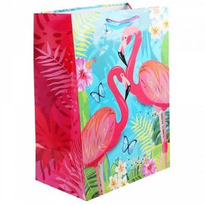 Пакет подарочный глянцевый "Играем вместе" Фламинго,33*46*20 см
