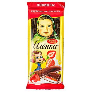 Шоколад Аленка клубника со сливками 87 г 1уп.х 10шт.