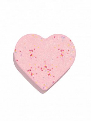 Бомбочка для ванны в форме сердца с блестками и ароматом конфет 100 г