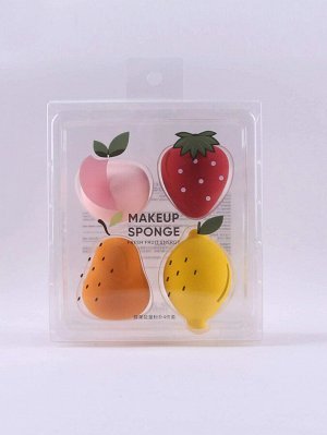 4шт губка для макияжа в форме фруктов
