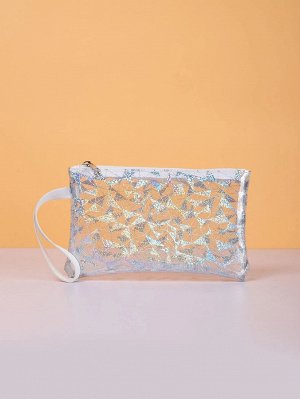 Прозрачная блестящая сумка-клатч