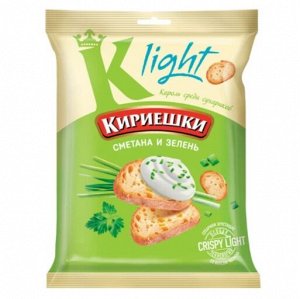 «Кириешки Light», сухарики со вкусом сметаны и зелени, 80 г