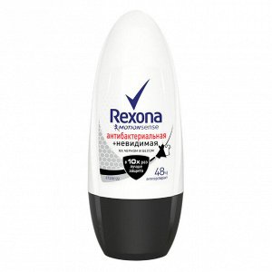 Рексона Дезодорант роликовый Антибактериальный Невидимый Rexona 50 мл