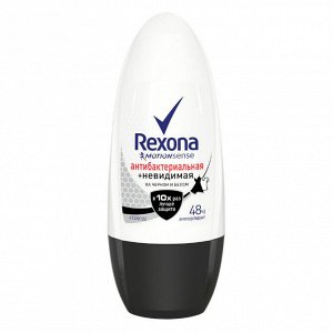 Дезодорант Рексона роликовый Антибактериальный Невидимый Rexona 50 мл