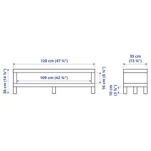 LACK ЛАКК Тумба под ТВ, черно-коричневый120x35x36 см