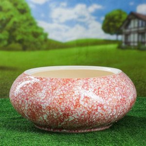 Кашпо-плошка "Бонсайница", цвет розовый, керамика, 19 л