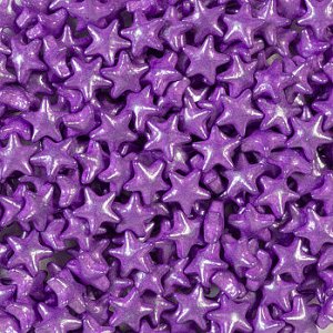 Посыпка кондитерская объёмная 3D Звездочки Фиолетовые перламутровые 12 мм, 50 гр