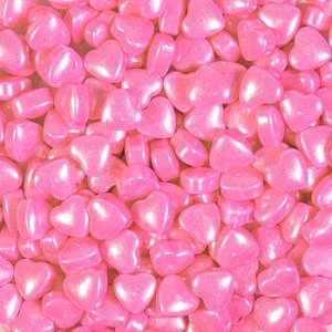 Посыпка кондитерская 3D Сердечки розовые перламутровые, 50 гр