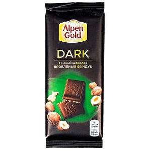 шоколад Альпен Гольд Дарк дробленый фундук 80 г 1 уп.х 22 шт.