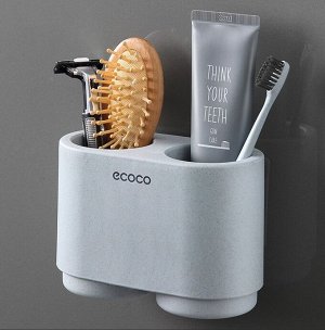 ECOCO / Держатель для зубной пасты, щеток и ванных принадлежностей со стаканами DUO, голубой