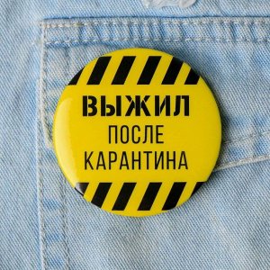 Значок "Выжил после карантина", 56 мм