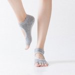 Женские носки, открытые пальчики,сл степперами, цвет серый
