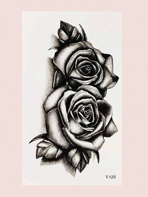 1 лист Наклейки-тату с розовым рисунком