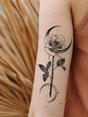 1 лист тату-наклейка с узором розы