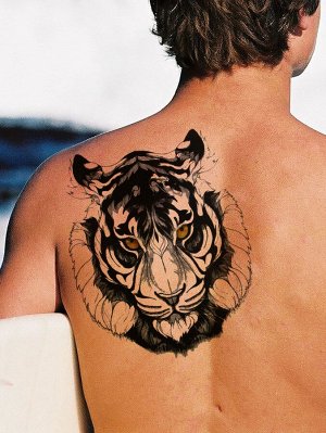 1 лист тату-наклейка с узором тигра