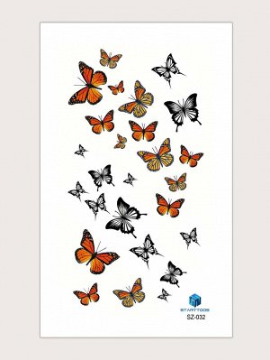 1 лист бабочки татуировки наклейки