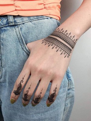 Стикер татуировки с кружевным рисунком 6 листов