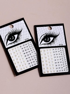 1 лист тату-наклейка для глаз со стразами и искусственными жемчугами