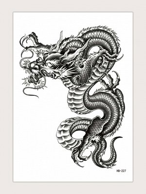 Стикер татуировки с рисунком китайского дракона 1 лист