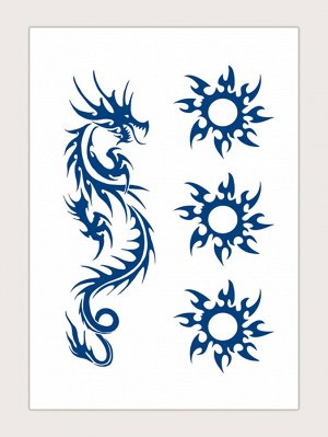 1 лист Тату-наклейка с китайским драконом