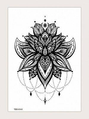 Стикер татуировки с цветочным рисунком 1 лист