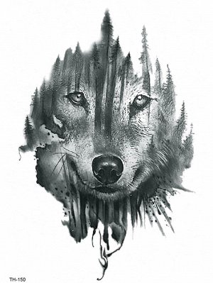 Татуировки с рисунком лица волка