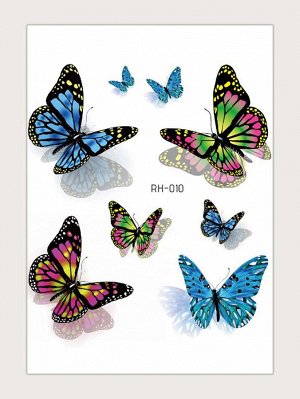 1 лист 3D татуировка с рисунком бабочки
