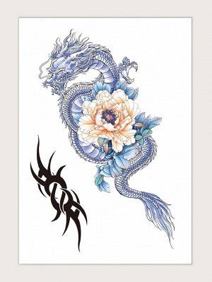 1 лист тату-наклейка с узором китайского дракона