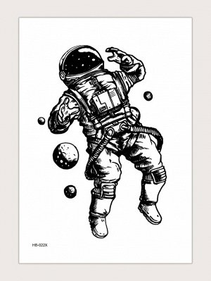 1 лист тату-наклейка с узором астронавта