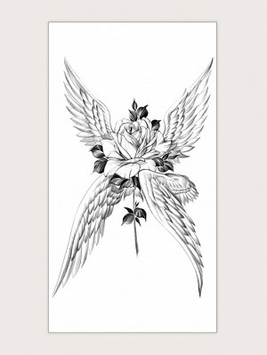 1 лист Стикер татуировки с цветочным узором