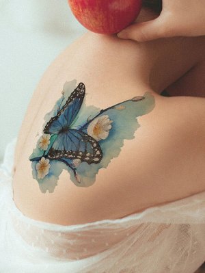 1 лист тату-наклейка с узором бабочки