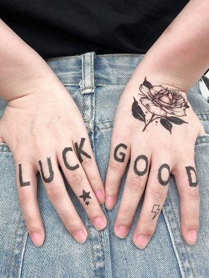 Стикер татуировки с цветочным рисунком 6 листов