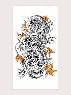 1 лист тату-наклейка с узором китайского дракона