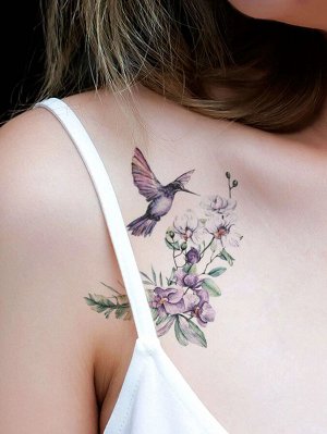 Стикер татуировки с цветочным узором
