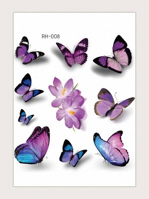 Стикер татуировки с рисунком бабочки 1 лист