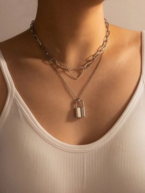 Многослойное ожерелье с сердечком