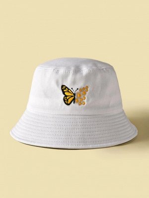 Шляпа с вышивкой бабочки