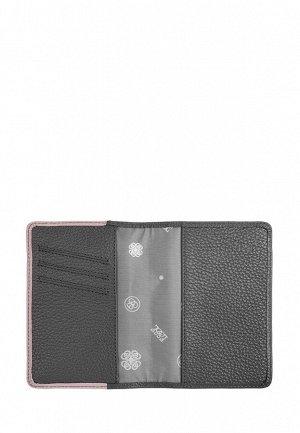 Обложка паспорт  натуральная кожа  розовый/асфальт, 77078