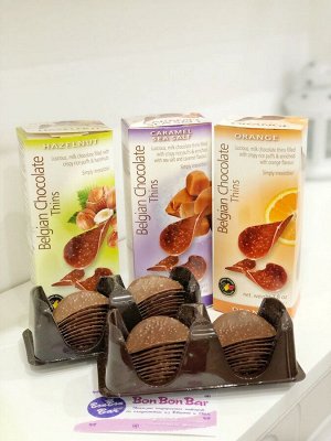 Belgian Chocolate Thins Salt Caramel 80g - Бельгийские шоколадные чипсы с соленой карамелью