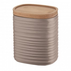 "TIERRA" Емкость для хранения с бамбуковой крышкой 1л цв.серо-коричневый 181800158 ВЭД