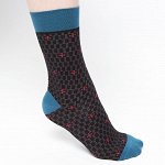 Nature Socks 430 Носки мужские классические хлопковые демисезонные в черном и голубом цветах с узором кресты