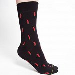 Nature Socks 461 Носки мужские черные с узором перцы демисезонные хлопковые