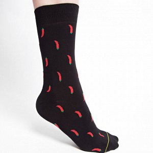 Nature Socks 461 Носки мужские черные с узором перцы демисезонные хлопковые