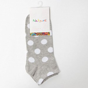 Nature Socks Носки женские укороченные серого цвета с узором крупный горох