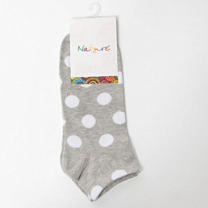Nature Socks 824ж Носки женские укороченные серого цвета с узором крупный горох