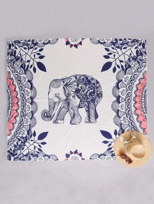 Пляжное одеяло с принтом слона