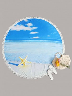 Пляжное одеяло с принтом моря