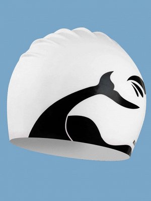 Силиконовая шапочка для плавания с принтом в виде хвоста кита